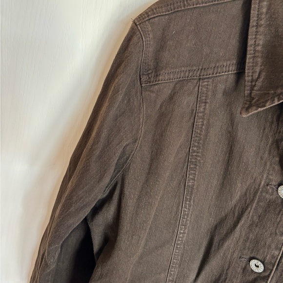 Chico’s Platinum brown stretch denim jacket blazer size 2 large - Picture 4 of 8